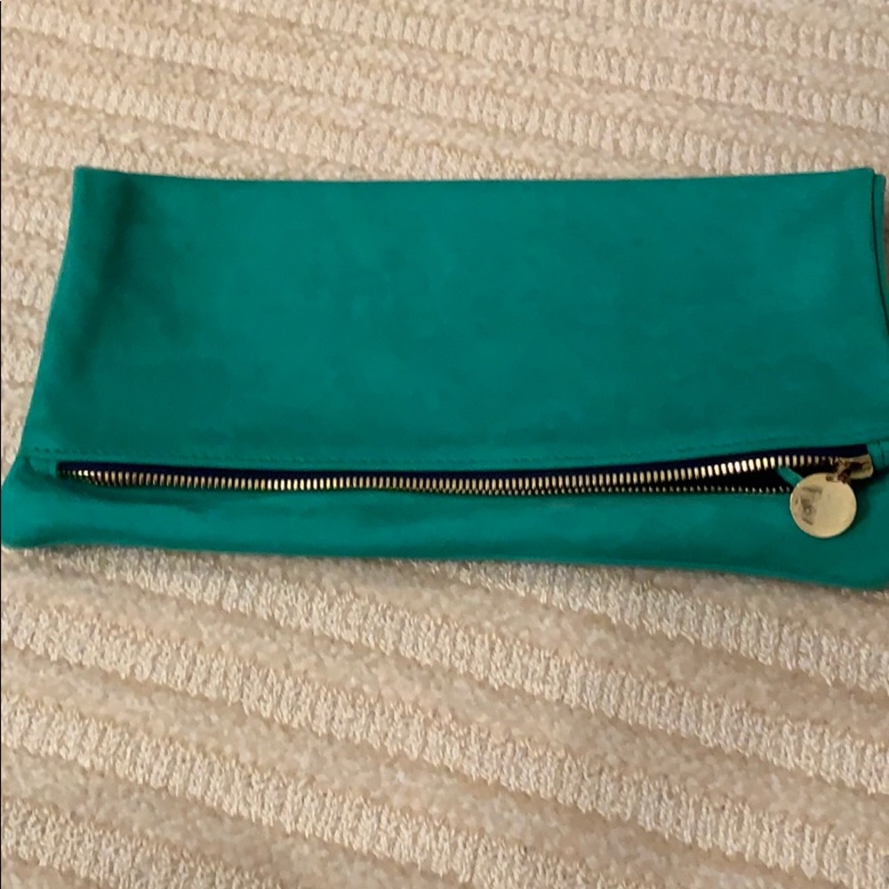Clare Vivier foldover suede clutch